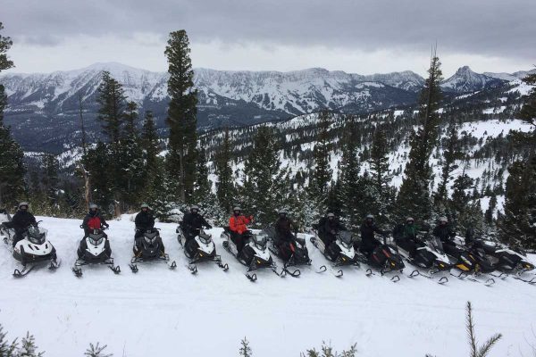 Olsen Creek snowmobile trail montana riders out on the trail