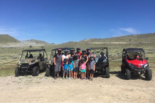 Pipestone atv trail in montana lined up side by sides