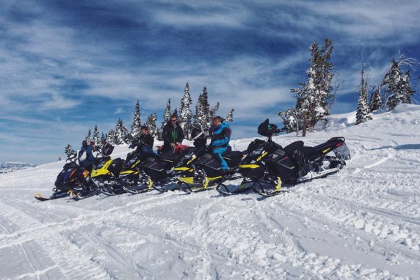 Taylor Fork snowmobile trail montana riders out on the trail