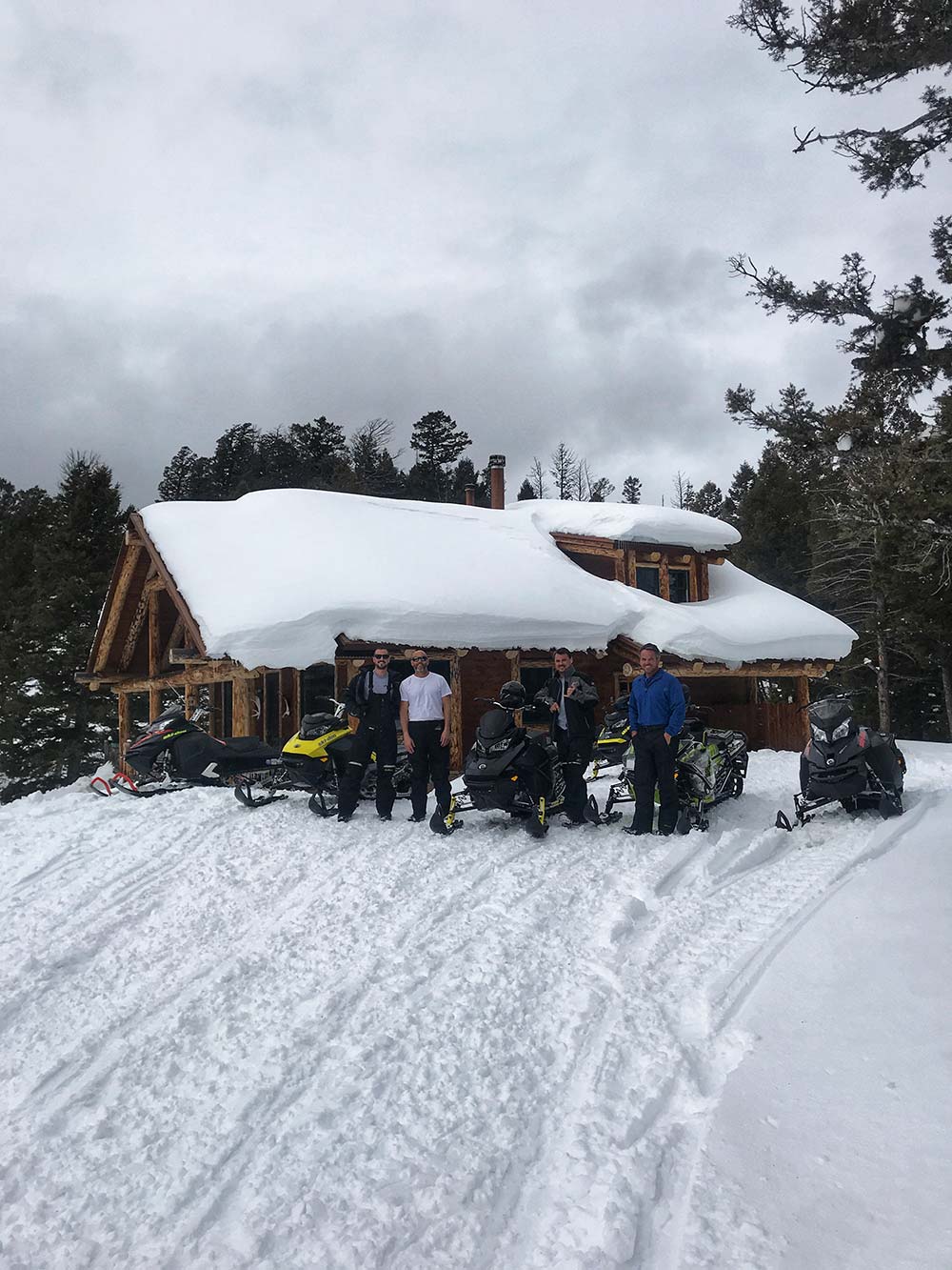 group snowmobiling in montana