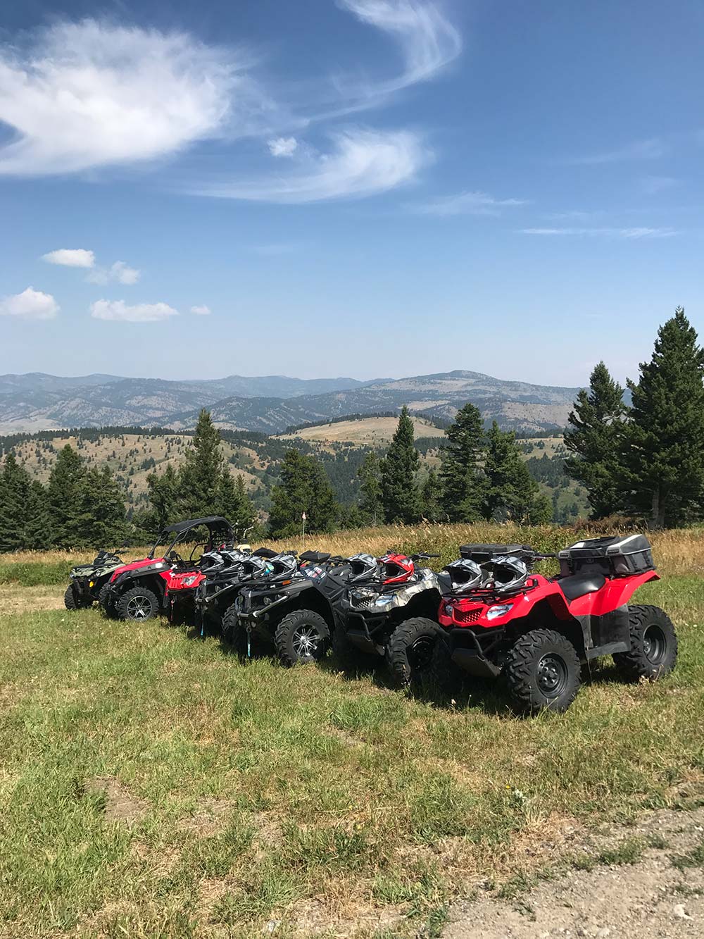 line of side by sides trail riding in montana